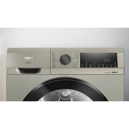 Siemens IQ300 WQ41G20XGC  9kg Heat Pump Tumble Dryer,, Auto Dry Technology, No Towels Program, Fluff Filter, Yes Anti-Vibration Walls, Anti-Crease Function, Silver Inox