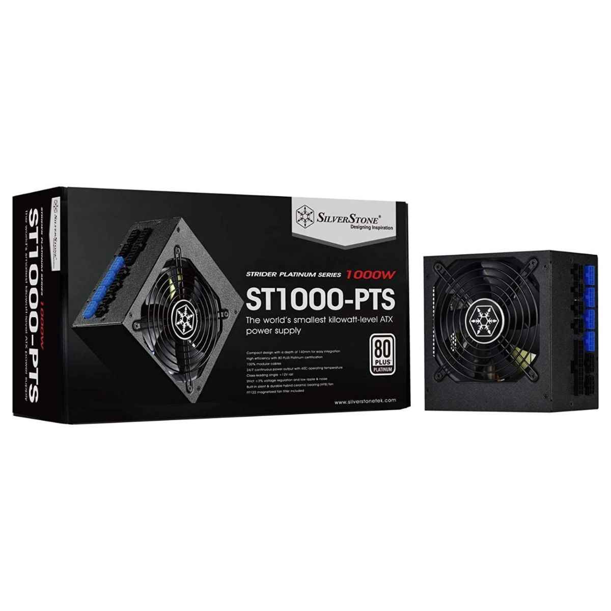 SilverStone Technology 1000 Watt Fully Modular 80 Plus Platinum Power Supply in Ultra Compact 140mm in Depth