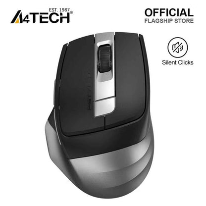 A4Tech FB35S Dual Mode Wireless & Bluetooth Mouse – Silent Click, 2000 DPI, Multi-Device, Grey