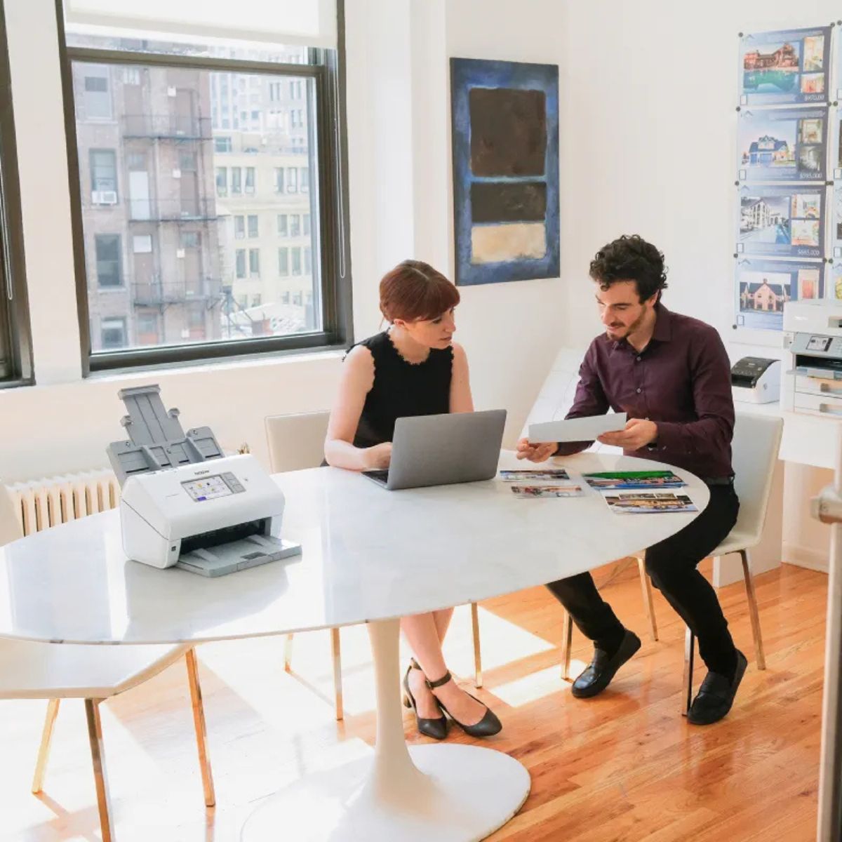 Brother ADS-4700W Professional Wireless Desktop Scanner, 40ppm Simplex/80ipm Duplex Scanning, 600x600dpi Resolution, 4.3" Touchscreen, 80-Page ADF, USB/Wi-Fi & Ethernet, White | 5WDE0800173