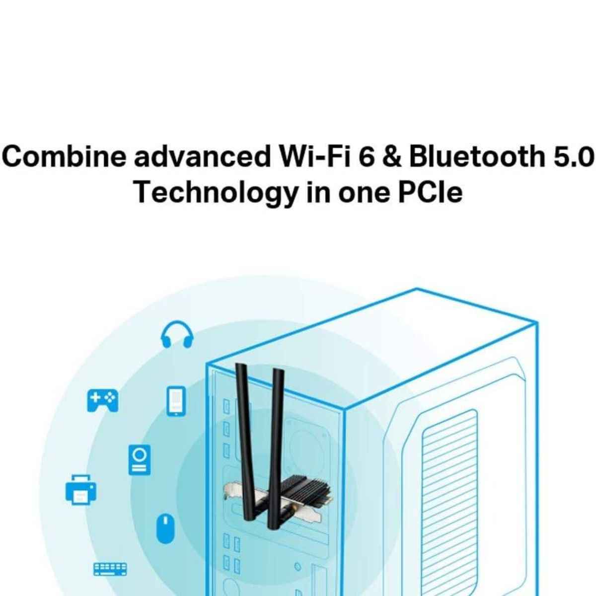 TP-Link Archer TX50E AX3000 Wi-Fi 6 Bluetooth 5.2 PCIe Adapter, Dual-Band Wireless Adapter, MU-MIMO, OFDMA, Low Latency Gaming, Heat Sink Design | Archer TX50E