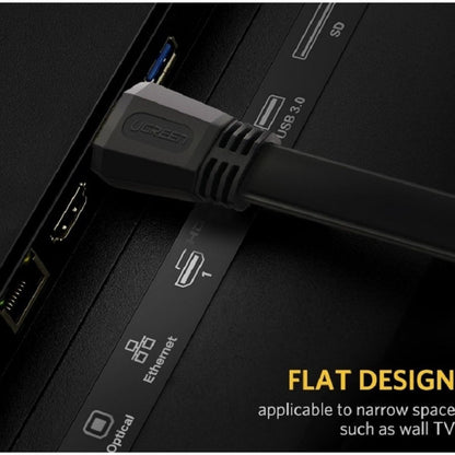 UGREEN 50821 HDMI 2.0 Flat Cable | 5 Meter | 4K @ 30Hz | High-Speed HDMI | Black