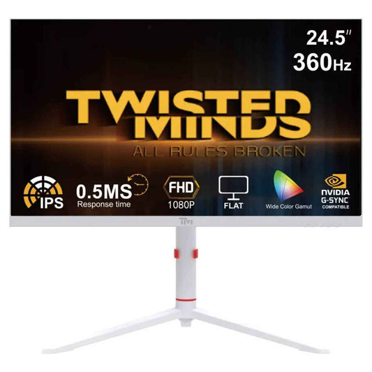 Twisted Minds Artic Pro Series 24'' Gaming Monitor – Fast IPS FHD, 360Hz, 0.5ms, 2HDMI & 2DP | TMA24FHD360IPS