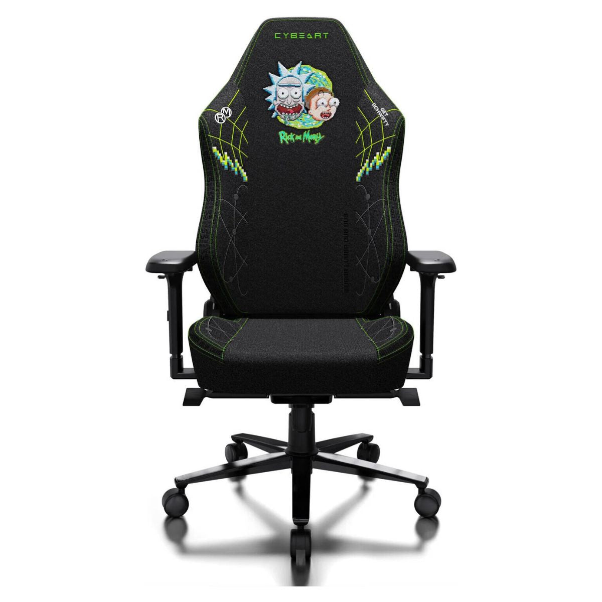 Cybeart Rick and Morty Gaming Chair – Premium APEX 2.0 Licensed, Enduraweave Fabric, 4D Armrests, Adjustable Lumbar (Black/Green)