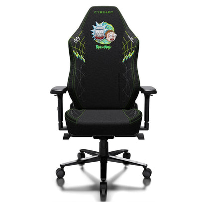 Cybeart Rick and Morty Gaming Chair – Premium APEX 2.0 Licensed, Enduraweave Fabric, 4D Armrests, Adjustable Lumbar (Black/Green)