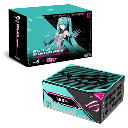 Asus ROG Thor 1200W Platinum III Hatsune Miku Edition Power Supply, 80 PLUS Platinum Efficiency, Active PFC, ATX 3.1 Standard, Cybenetics Lambda A++ Certification