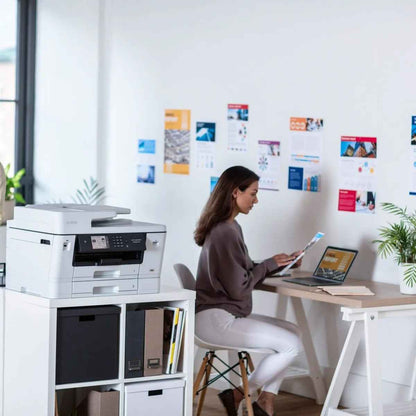 Brother J3940DW MFC A3 Inkjet Printer, Up to 28.0/28.0 ipm Print Speed, Up to 1200 4800 dpi, 3.5" TFT Touch LCD, Up to 500 +100 Sheets Multi-purpose Tray, Wi-Fi / USB 2.0