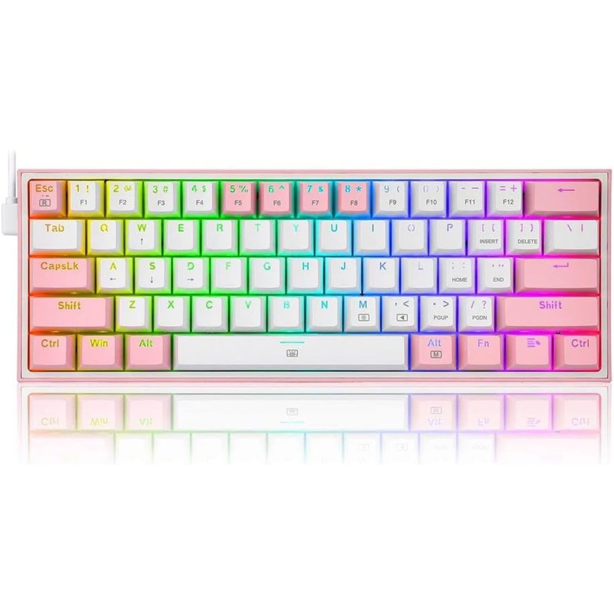Redragon FIZZ K617 Mechanical Gaming Keyboard,  60% Wired, 61 Keys, Full-Transparent Design, RGB Backlighting, Linear Switches, Hot-Swappable, Pro Software