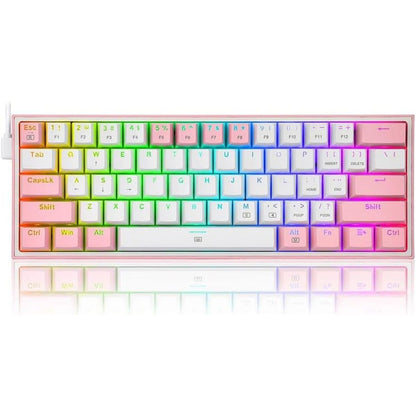 Redragon FIZZ K617 Mechanical Gaming Keyboard,  60% Wired, 61 Keys, Full-Transparent Design, RGB Backlighting, Linear Switches, Hot-Swappable, Pro Software