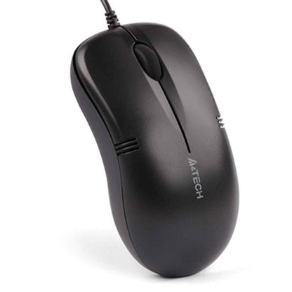 A4Tech OP-560NU / OP-560NUS Wired Silent Mouse – 1200 DPI, 4-Way Scroll, Dust-Resistant Wheel, Black