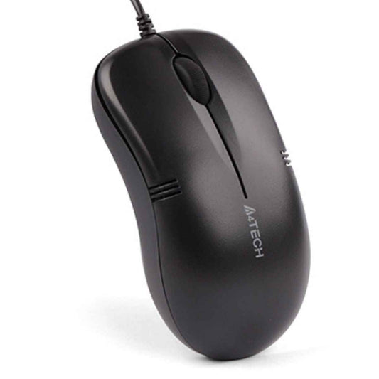 A4Tech OP-560NU / OP-560NUS Wired Silent Mouse – 1200 DPI, 4-Way Scroll, Dust-Resistant Wheel, Black