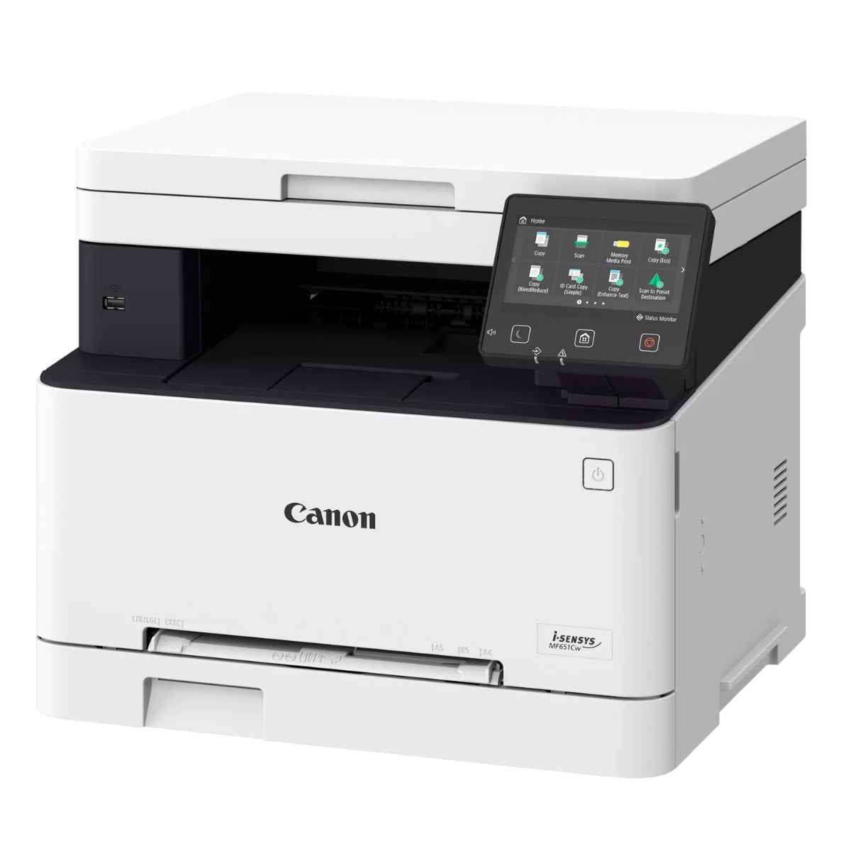 Canon i-SENSYS MF651Cw Wireless Colour Multifunction Laser Printer – Print, Copy, Scan, 18 ppm, 1200 × 1200 dpi, WiFi, Cloud Scan, 5” Touch LCD, White | 5158C009