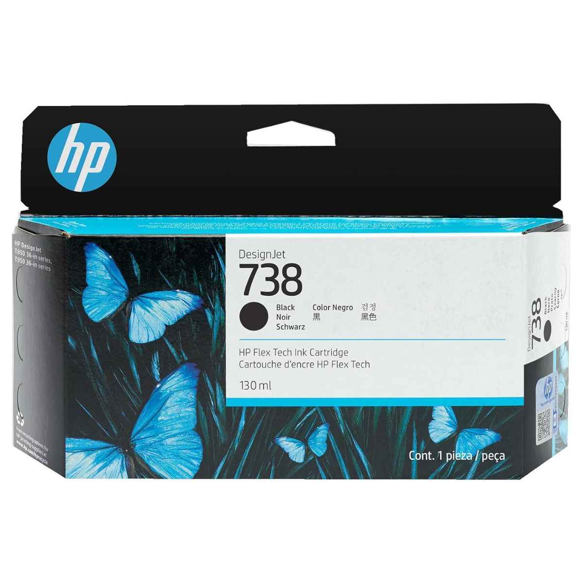 HP 738 DesignJet Ink Cartridges | Black, Cyan, Magenta & Yellow | Genuine HP Ink for DesignJet Large Format Printers