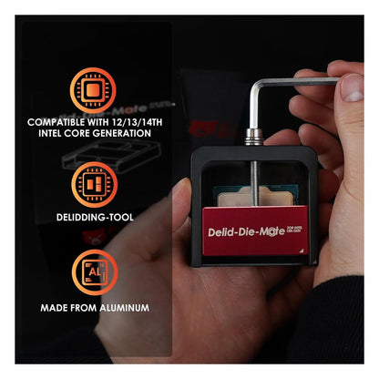 Thermal Grizzly Delid-Die-Mate For Intel 13th Gen | Aluminium Delidding Tool | LGA1700 | Intel 12th/13th/14th Gen Core | Direct-Die Cooling