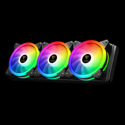 GAMDIAS CHIONE P2-360R RGB AIO Liquid CPU Cooler | 360mm Radiator | Triple ARGB Fans | 250W TDP | Mirror Finish Pump | 16321-00900-00000-G
