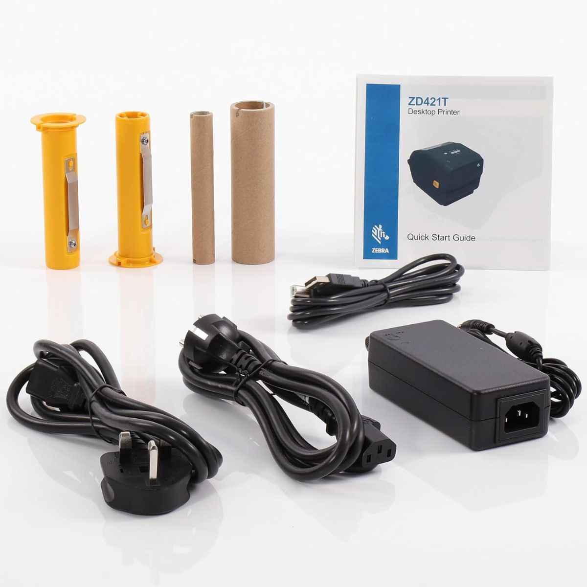 Zebra ZD421t Barcode Printer, 8 dots/mm (203 dpi), 4.4" Max Media Width, 152mm/s Print Speed, 256GB RAM + 512GB ROM, USB, USB Host, Bluetooth (BLE), Ethernet Interface, Black | ZD4A042-30EE00EZ