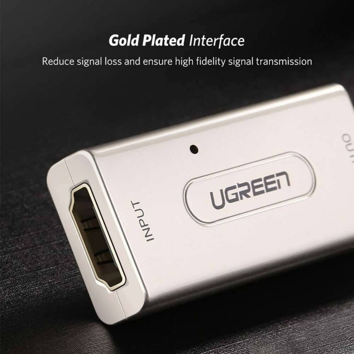 UGREEN 40265 HDMI Extender Signal Booster | Active HDMI Repeater | Female to Female | Up to 150ft | 1080P | White