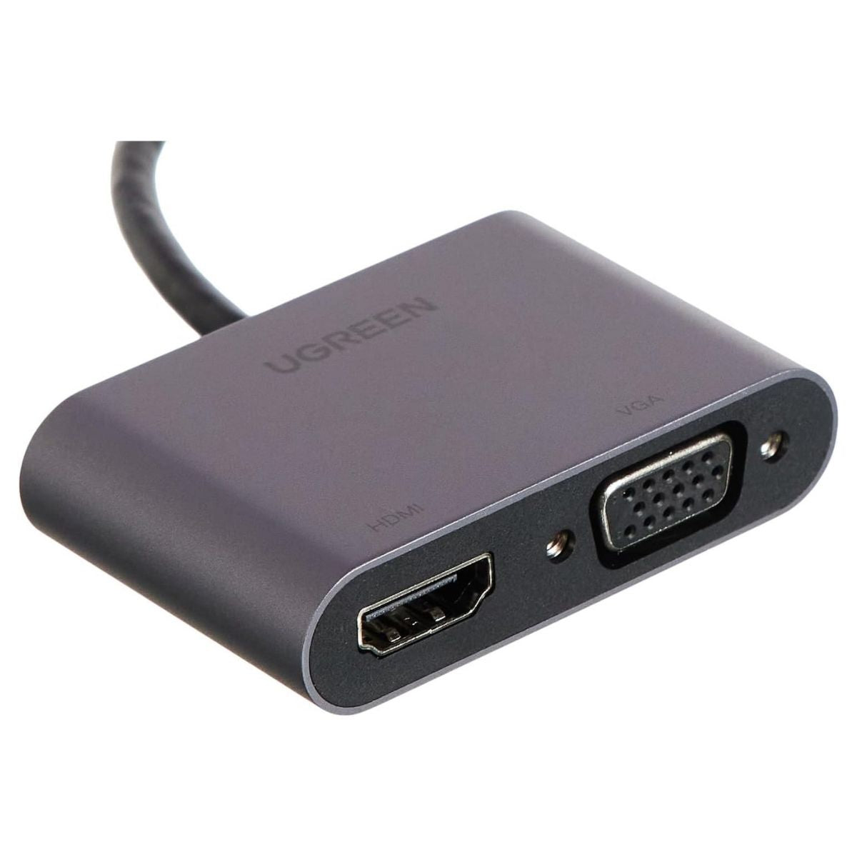 UGREEN 20518 USB 3.0 to HDMI / VGA Converter | Dual Screen Display | Aluminum Case | Gray