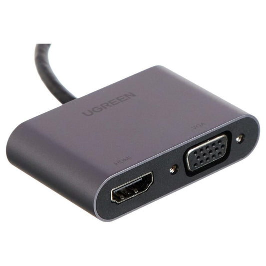 UGREEN 20518 USB 3.0 to HDMI / VGA Converter | Dual Screen Display | Aluminum Case | Gray