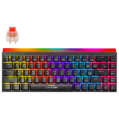 GAMEON GO-MK260-RS PRIMEX 60% Mechanical Gaming Keyboard | 68 Keys | Linear Red Switch | English & Arabic | Dynamic RGB | USB-C | GO-MK260-RS