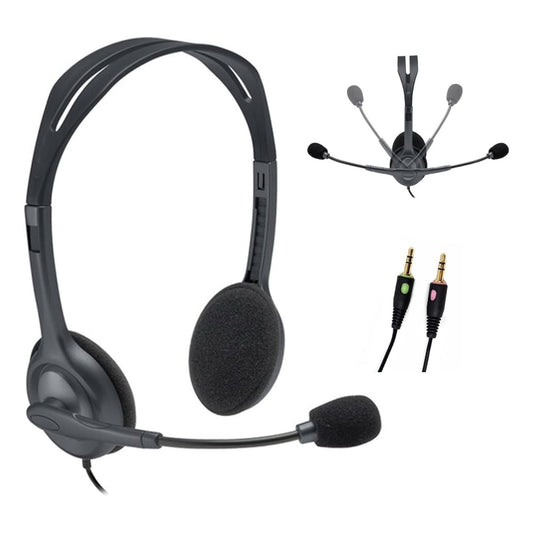 Logitech Stereo Headset H110 with Noise Cancelling Microphone - Black
