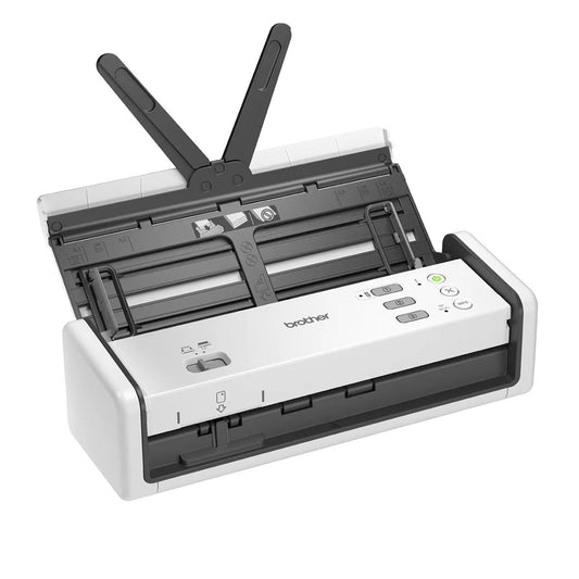 Brother ADS-1350W Portable Document Scanner, 30ppm / 60ipm, 2-sided Color Scan Speed @ 300dpi, 20 Sheets, Wireless Network Connectivity, USB, White | 5WDF0200173
