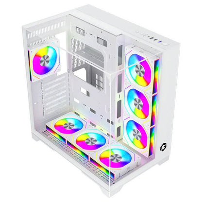 GAMEON Valkyrie I GO-VALKYRIEI-A Mid Tower Gaming Case | ATX / M-ATX / ITX | 7× 120mm ARGB+PWM Fans | 360mm Water Cooling | 400mm GPU Support | White