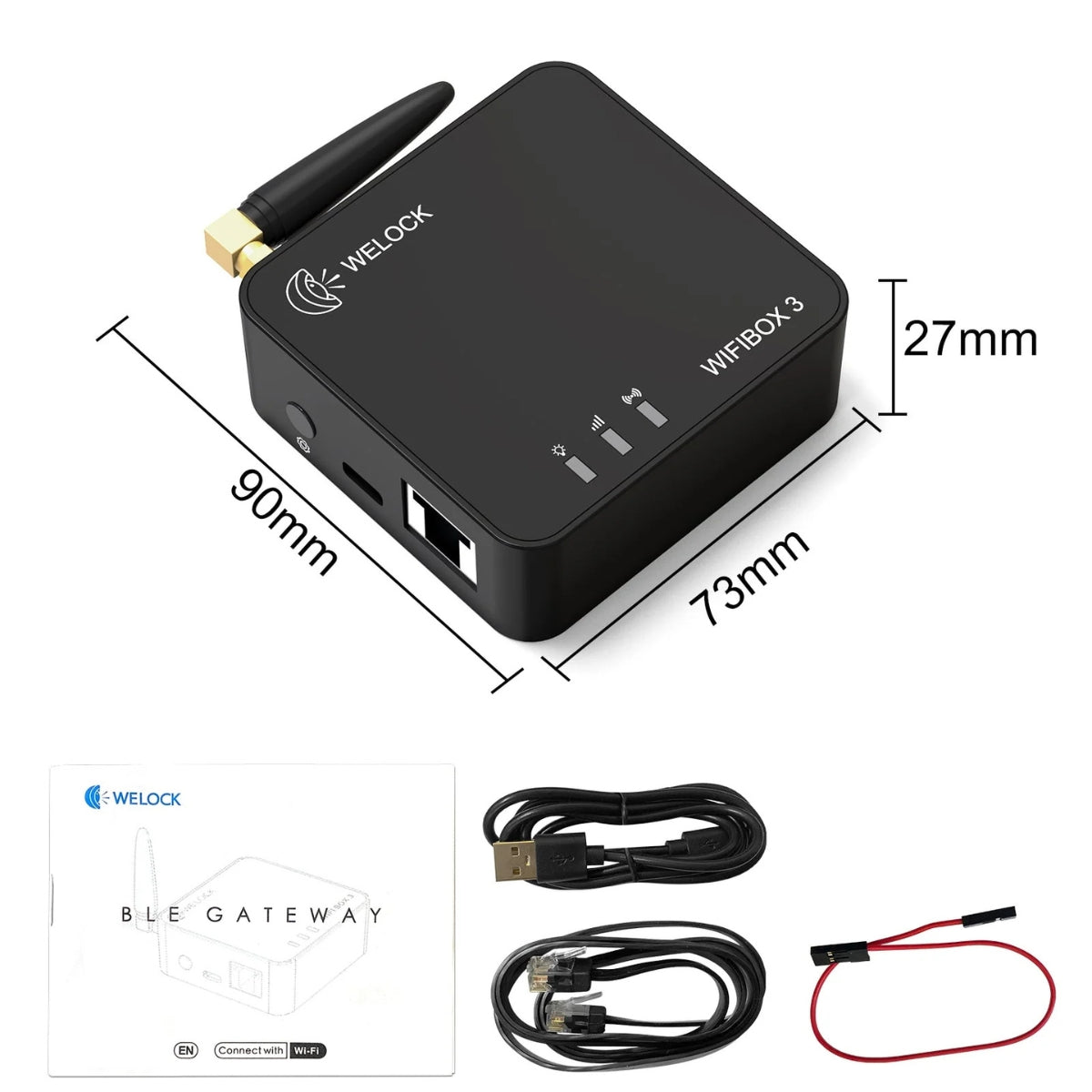 WeLock WiFi Gateway for Smart Locks – Remote Unlock Bridge &amp; Smart Control Hub, App Connectivity, White | WIFIBOX3