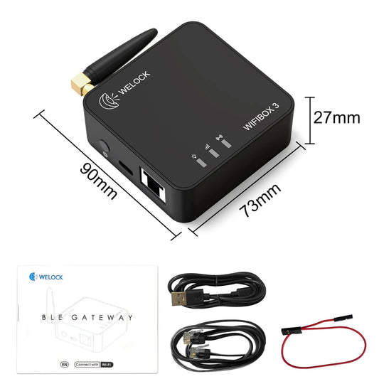 WeLock WiFi Gateway for Smart Locks – Remote Unlock Bridge &amp; Smart Control Hub, App Connectivity, White | WIFIBOX3
