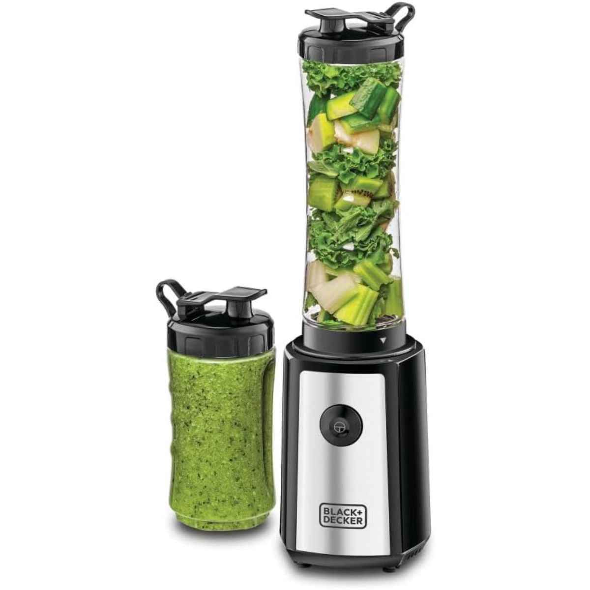 BLACK+DECKER Sports Blender SBX300-B5 – 300W Personal Blender, 6-Piece Set, 500ml & 300ml BPA-Free Bottles, 21,500 RPM | Black
