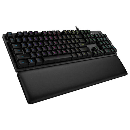 Logitech G513 Carbon Backlit Mechanical Gaming Keyboard, GX Blue Switch Clicky, 26-Key Rollover & Anti-Ghosting, Programmable Macros, Palm rest, USB Passthrough Connectivity, Black | 920-008934