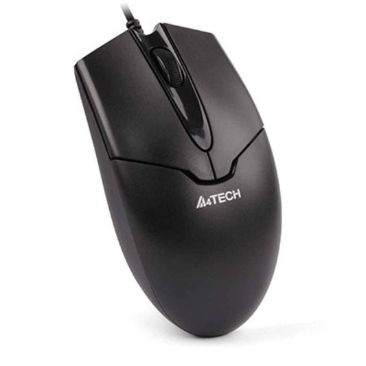 A4Tech OP-550NU Wired Mouse Black – 1200 DPI, USB Optical, 4-Way Scroll
