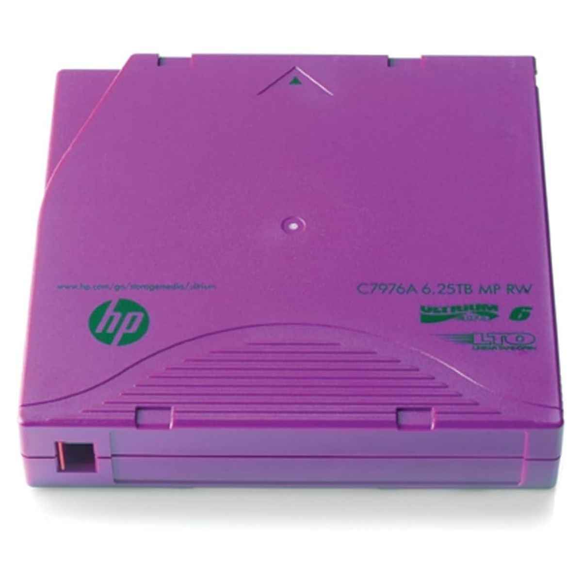 Hewlett Packard Enterprises 6.25TB LTO-6 Ultrium RW Data Cartridge, 400 MB/s Transfer Speed, AES 256-Bit Encryption, 30-Year Archival Life, Purple | C7976A