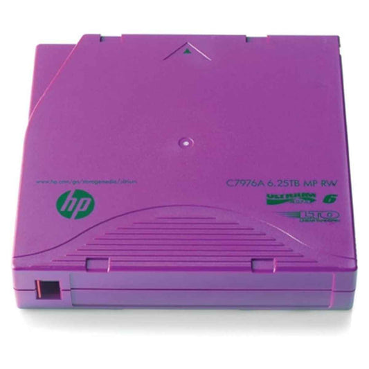 Hewlett Packard Enterprises 6.25TB LTO-6 Ultrium RW Data Cartridge, 400 MB/s Transfer Speed, AES 256-Bit Encryption, 30-Year Archival Life, Purple | C7976A