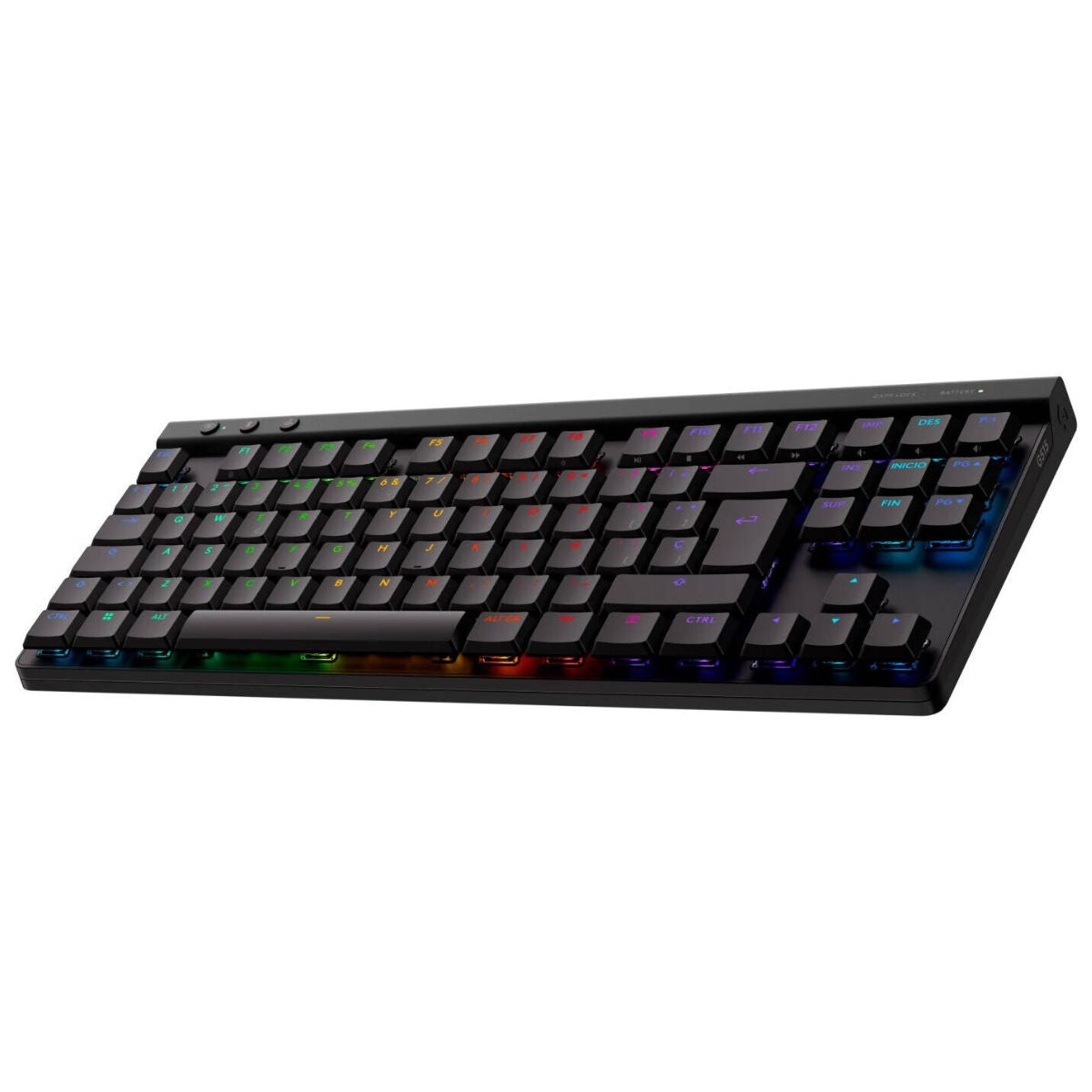 Logitech G515 LIGHTSPEED TKL Gaming Mechanical Keyboard – White & Black, Low Profile, GL Switches, RGB, Wireless/BT/Wired