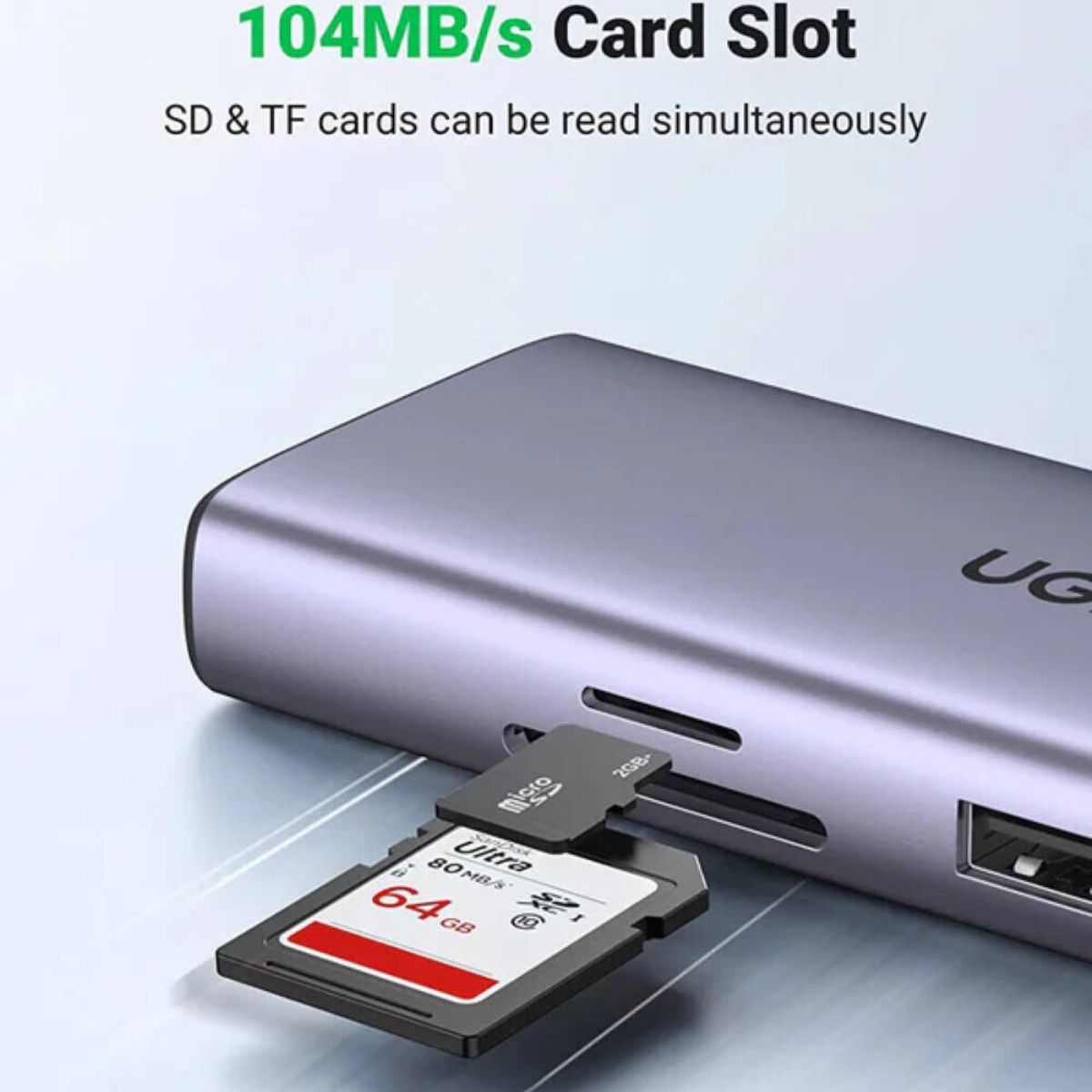 UGREEN 90119 9-in-1 USB-C Docking Station | 60W USB-C PD | 4K @ 60Hz HDMI | Gigabit Ethernet | 5Gbps USB 3.0 | SD/TF