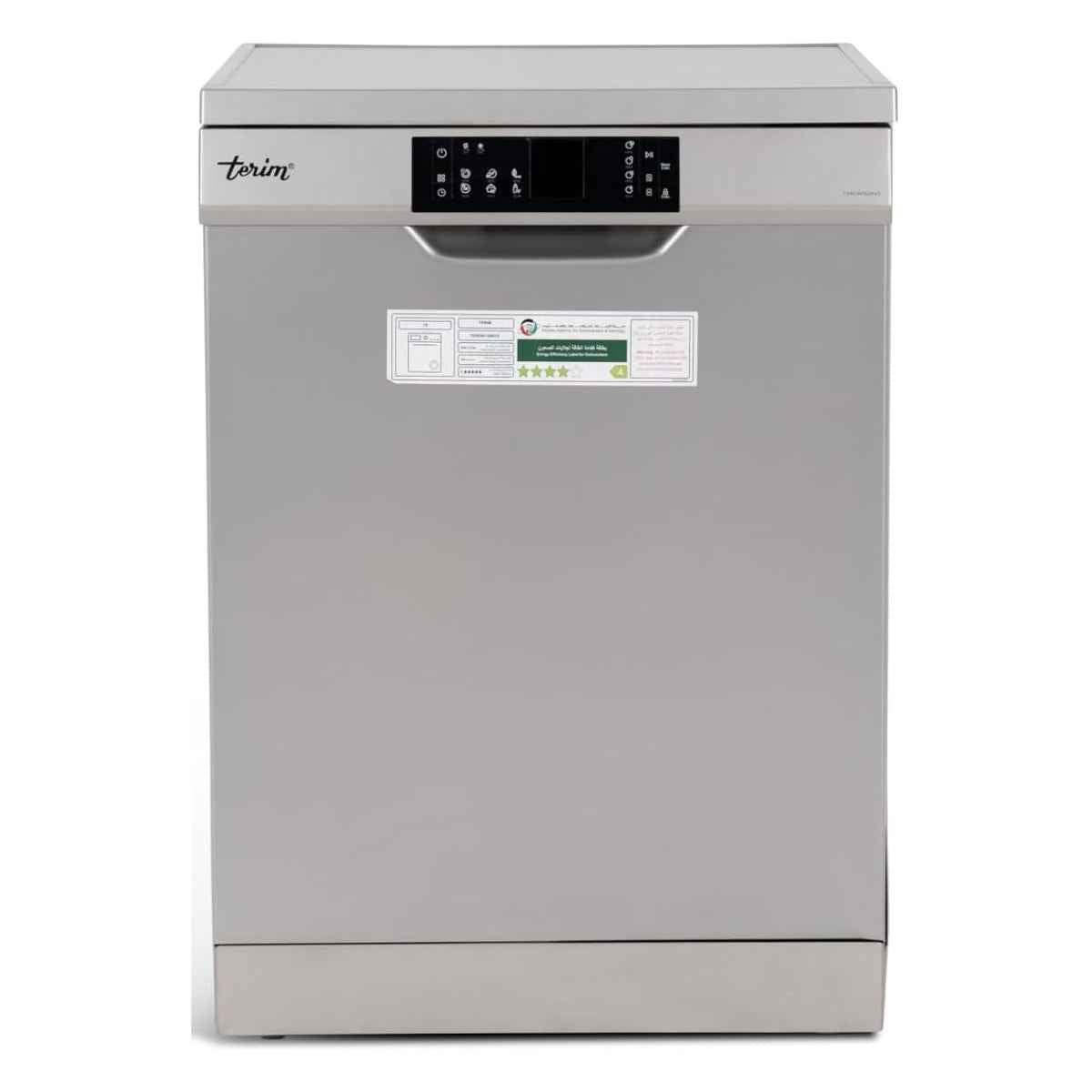 Terim TERDW1506VS Freestanding Dishwasher – 15 Place Settings, 6 Programs, Dark Silver