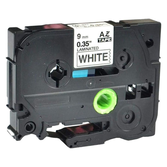 Brother TZe-221 Laminated Tape for P-Touch Labelers, 8m x 9mm, Black on White