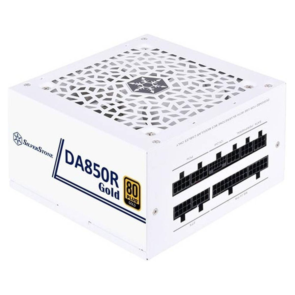 SilverStone DA850R Fully Modular Power Supply, 80 PLUS Gold, 850W ATX 3.0 & PCIe 5.0, Active PFC, Silent 120mm Fan, Advanced Protections, 12V-2x6 PCIe Connector, White
