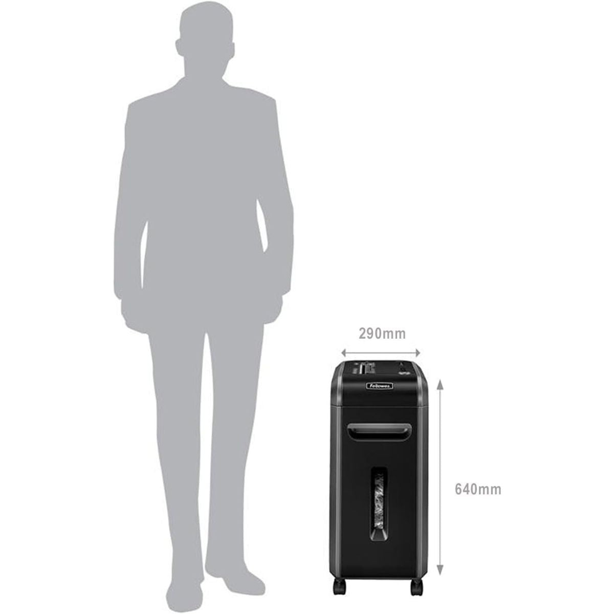 Fellowes Workgroup Cross Cut Shredder Model 99Ci With 100% Jam Proof, Safe Sense Technology & Castors For Office Use, 17 Sheet Shred Capacity