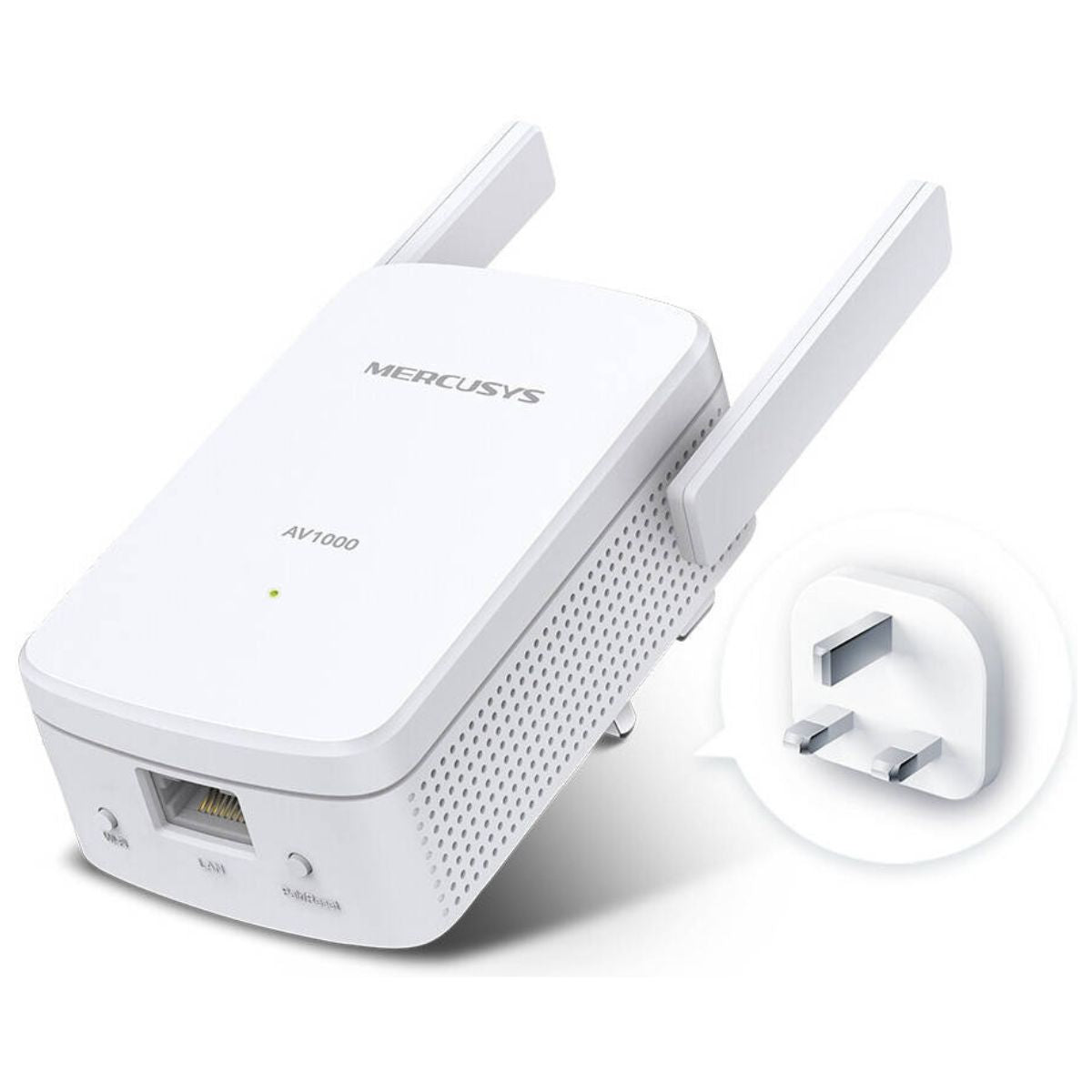MERCUSYS MP510 KIT AV1000 Powerline Wi-Fi Kit | 1000 Mbps HomePlug AV2 | 300 Mbps Wi-Fi 4 | Gigabit Ethernet | Wi-Fi Clone | 128-Bit AES
