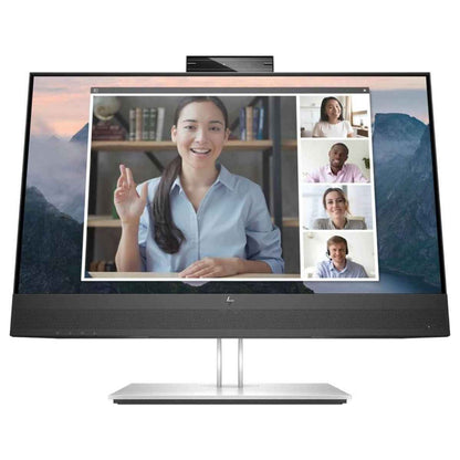HP E24mv G4 23.8" Full HD LCD Monitor 16:9 IPS, Anti Reflective, 1920 x 1080, HDMI - VGA - DisplayPort, USB Hub, Webcam, Video - Audio, Black - Silver