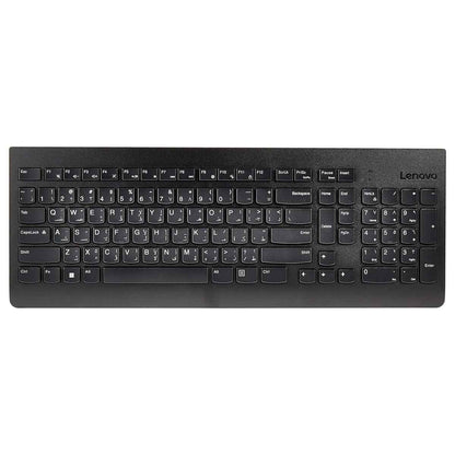 Lenovo Essential 470 Wireless Keyboard and Mouse Combo, Full-Size 2.5-Zone Keyboard, Spill-Resistant Design, 1200 DPI Wireless Mouse, English-Arabic Layout, Black | 4X30M39499