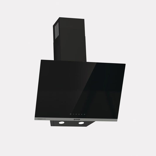 Gorenje WHI644EB Built-In Inclined Cooker Hood, 60cm, 637m³/h Extraction Rate, Touch Control, LED Lighting, Black Glass Finish