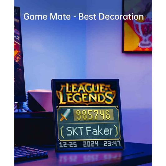 Divoom Pixoo-64 Wifi Pixel Art Digital Frame, Cloud Display, 64 X 64 LED, For Gaming / Room Decoration, With App Control, 1600-6500K Color Temp, 10W Output Power, Black