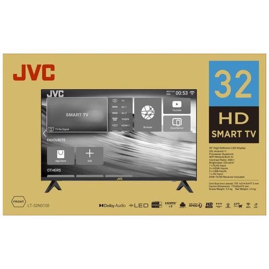 JVC LT32N3105 32-Inch Full HD Smart LED TV | Android TV | Google Play | Chromecast | HDR10 | LT-32N3105