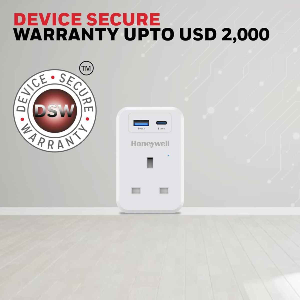 Honeywell 3 Out Surge Cube, Spike Guard, 1 Outlet, PD20W & USB A Port, 255 Joules