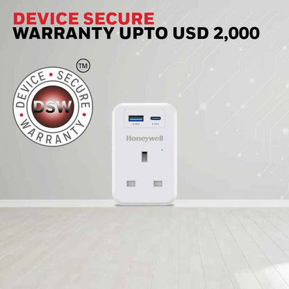 Honeywell 3 Out Surge Cube, Spike Guard, 1 Outlet, PD20W & USB A Port, 255 Joules