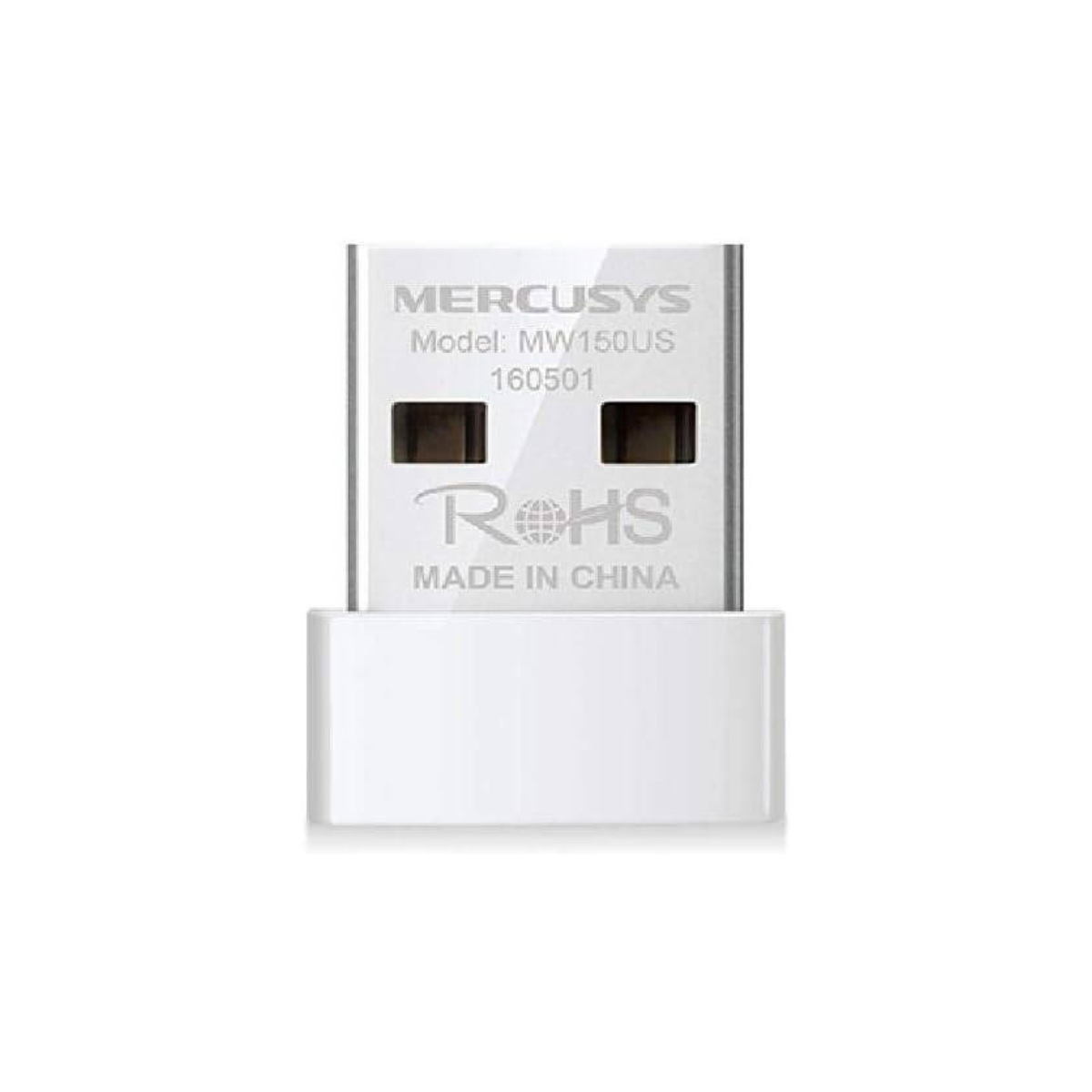 MERCUSYS MW150US N150 Wi-Fi 4 Nano USB Adapter | 150 Mbps 2.4 GHz | USB 2.0 | Soft AP Mode | WPA3 | White