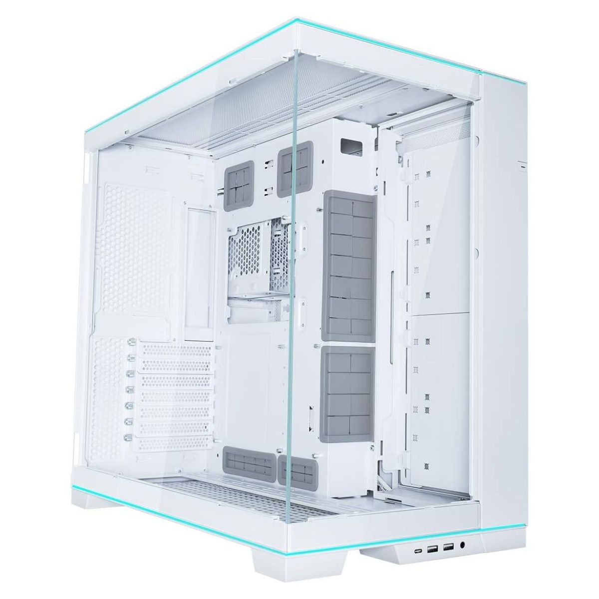 Lian Li O11D EVO RGB E-ATX Dual Chamber Gaming Case, ARGB Lighting, 420mm Radiator Support, Tempered Glass, White | G99.O11DERGBW.00